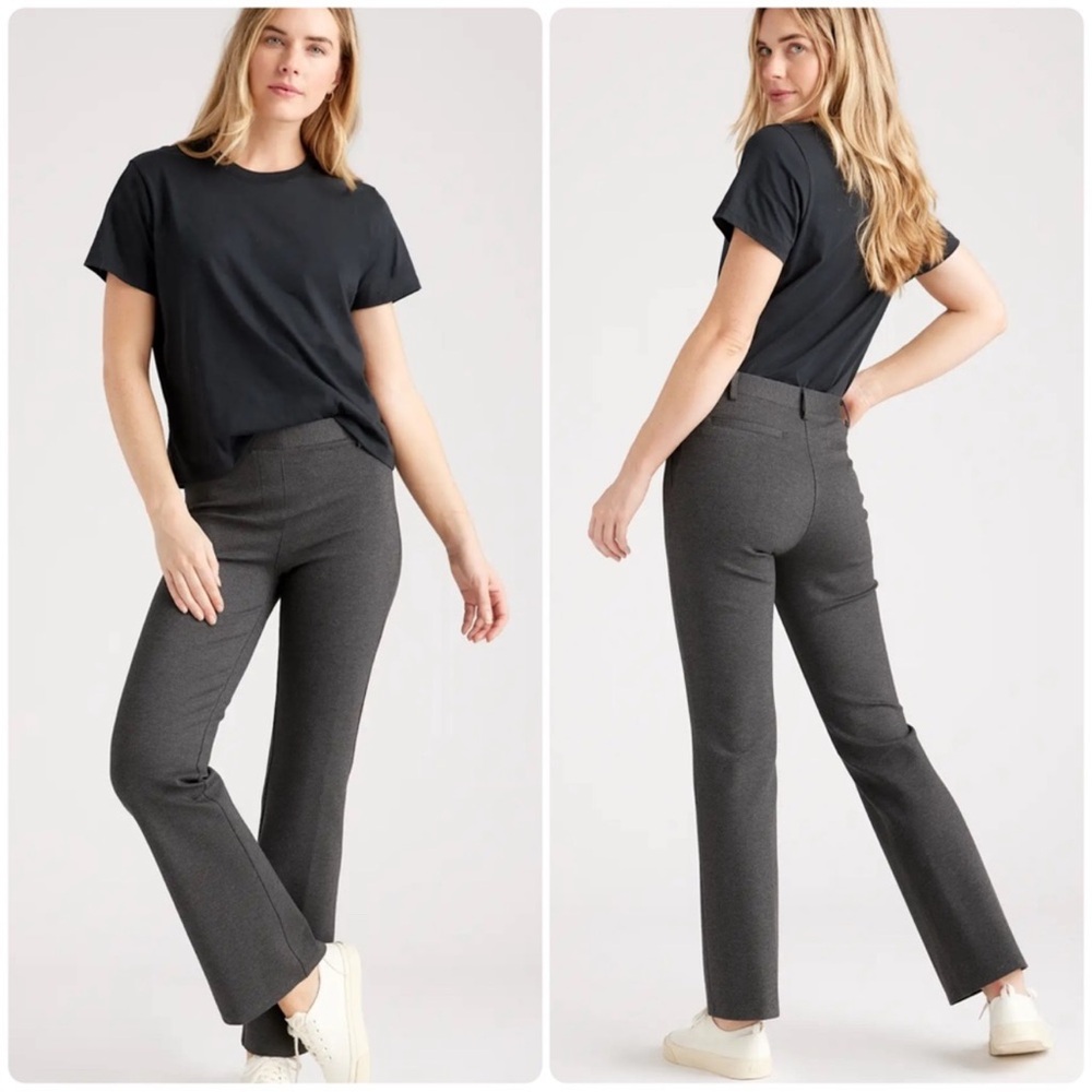 Quince Ultra Stretch Comfort Ponte Bootcut Pull On Pants Gray Women’s XL Petite